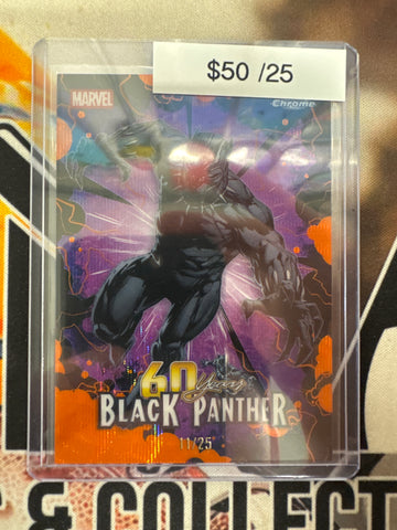 2026 Topps Chrome Marvel Black Panther 60 Years Orange Wave Refractor /25