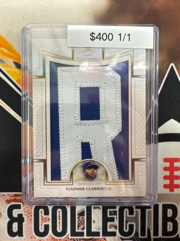 2025 Topps Definitive Collection MLB Vladimir Guerrero Jr. Nameplate Relic “R” 1/1