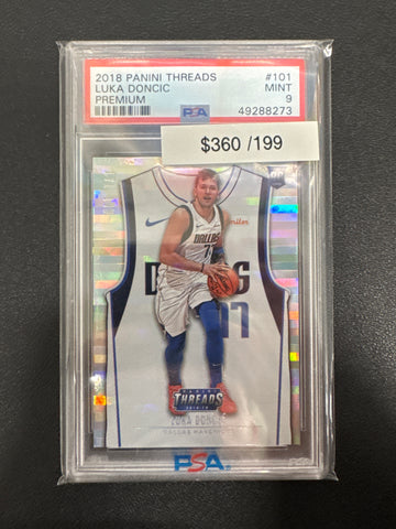2018 Panini Threads NBA Luka Doncic Rookie Premium /199 PSA 9