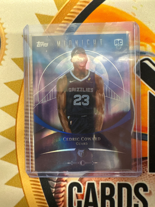 2025-26 Topps Midnight NBA Cedric Coward Rookie Blue Refractor