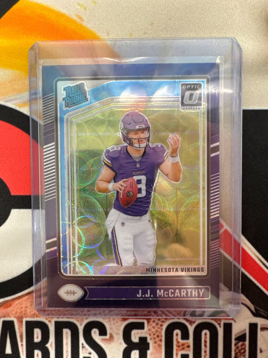 2024 Panini Donruss Optic NFL J.J. McCarthy Rated Rookie Purple Scope