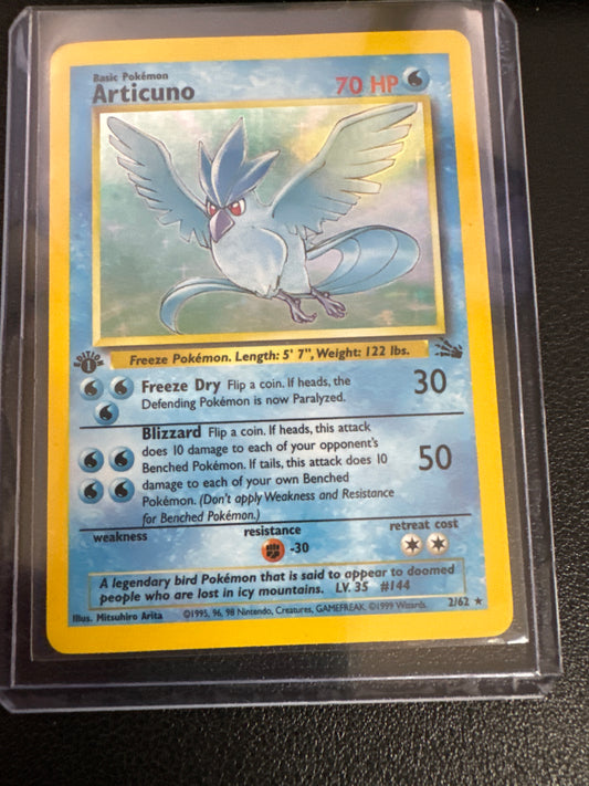 Pokémon Articuno holo Fossil 2/62 1st edition MP