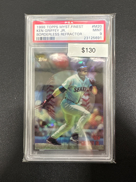 1998 Topps Mystery Finest Ken Griffey Jr Borderless Refractor PSA 9