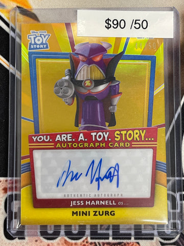 2025 Topps Pixar 30 Years Of Toy Story Mini Zurg (Jess Harnell) You. Are. A. Toy. Story… Gold Refractor Autograph /50