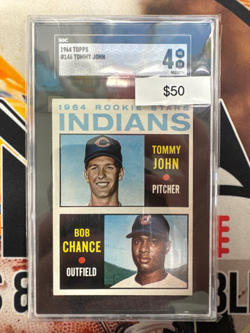 1964 Topps MLB 1964 Rookie Stars Tommy John & Bob Chance SGC 4