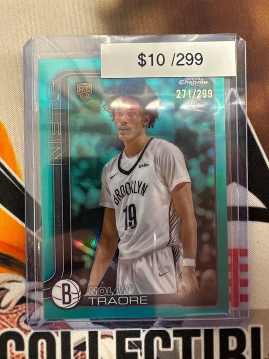 2025-26 Topps Chrome NBA Nolan Traore Rookie Teal Refractor /299