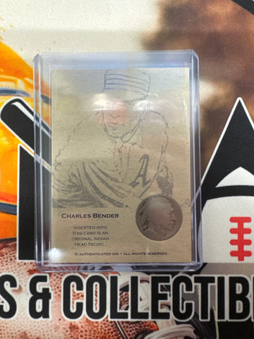 Charles Bender Authenticated Ink Original Indian Head Nickel