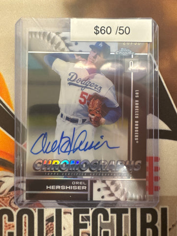 2026 Topps Chrome MLB Orel Hershiser Chromographs Gold Refractor /50