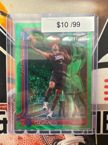 2026 Topps Chrome NBA Update Quentin Grimes Green Wave Refractor /99