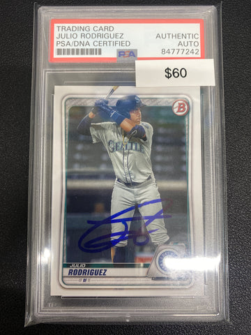 2020 Bowman Julio Rodriguez PSA/DNA Certified Authentic Auto