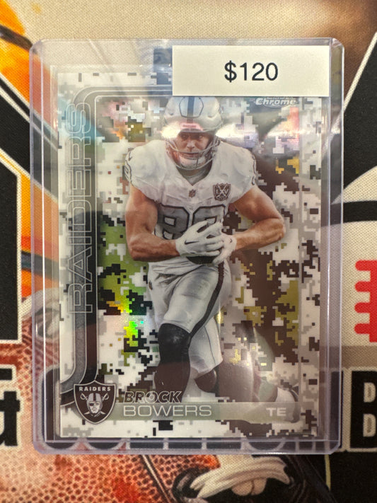 2025 Topps Chrome NFL Brock Bowers Team Camo Variation