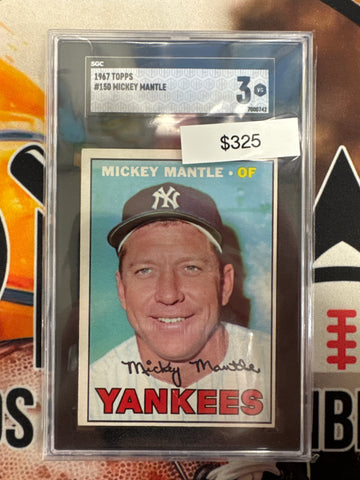 1967 Topps MLB Mickey Mantle SGC 3