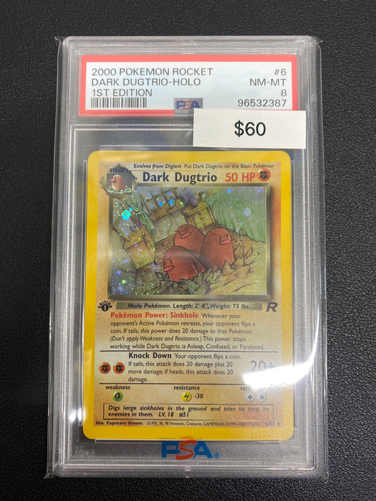 Pokémon 1st Edition Team Rocket Dark Dugtrio Holo PSA 8