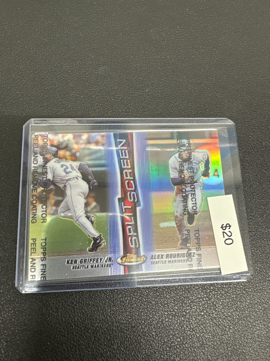 1999 Topps Finest Ken Griffey Jr. Alex Rodriguez split screen