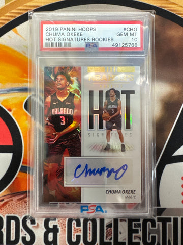 2019 Panini NBA Hoops Chuma Okeke Hot Signatures Rookies PSA 10