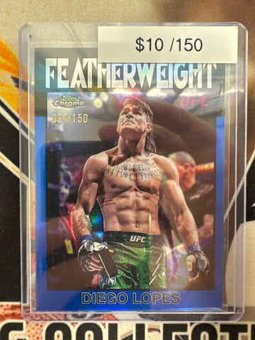 2026 Topps Chrome UFC Diego Lopes Featherweight Blue Refractor /150