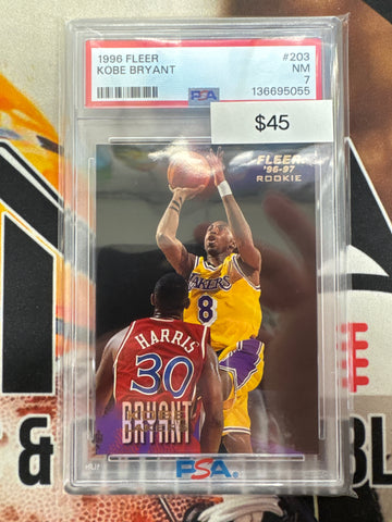 1996-97 Fleer Basketball Kobe Bryant Rookie PSA 7