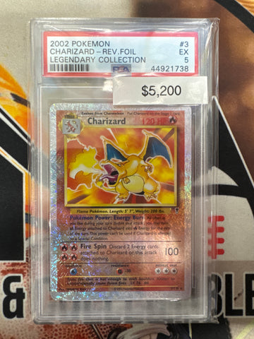 Pokémon Charizard 3/110 Reverse Foil Legendary Collection PSA 5