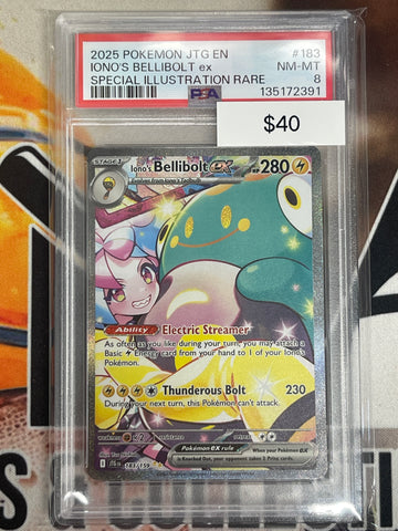 Pokémon Iono’s Bellibolt ex Special Illustration Rare Journey Together 183/159 PSA 8