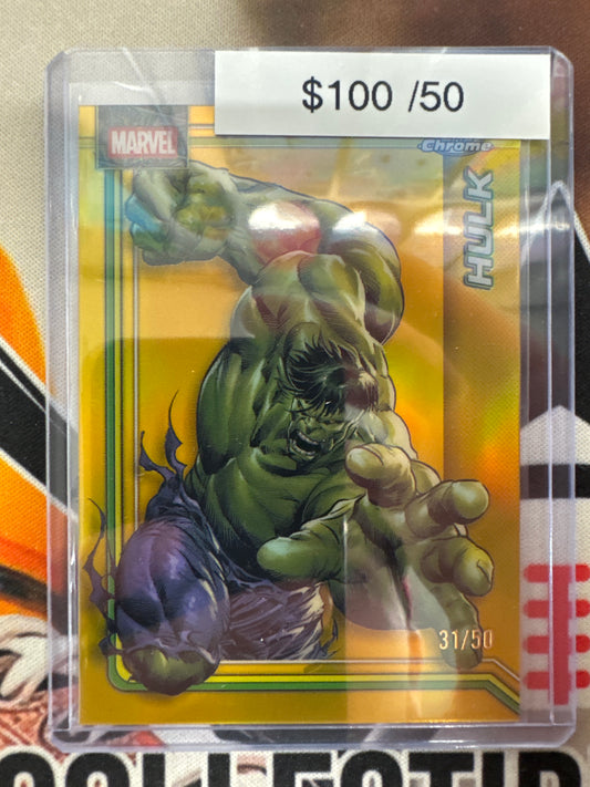 2026 Topps Chrome Marvel Hulk Gold Refractor /50