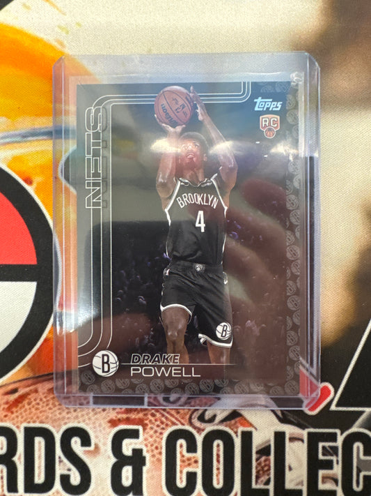2025 Topps Flagship NBA Drake Powell Rookie Team Logo Refractor