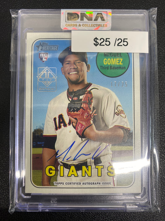 2018 Topps Heritage Miguel Gomez VIP Rookie Auto /25