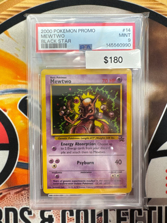 2000 Pokemon Promo Mewtwo Black Star 14 PSA 9
