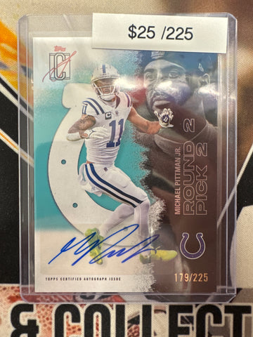 2025 Topps Signature Class Michael Pittman Jr. Autograph Teal Refractor /225