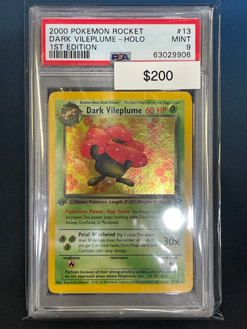 2000 Pokémon Rocket Dark Vileplume Holo 1st Edition 13/82 PSA 9
