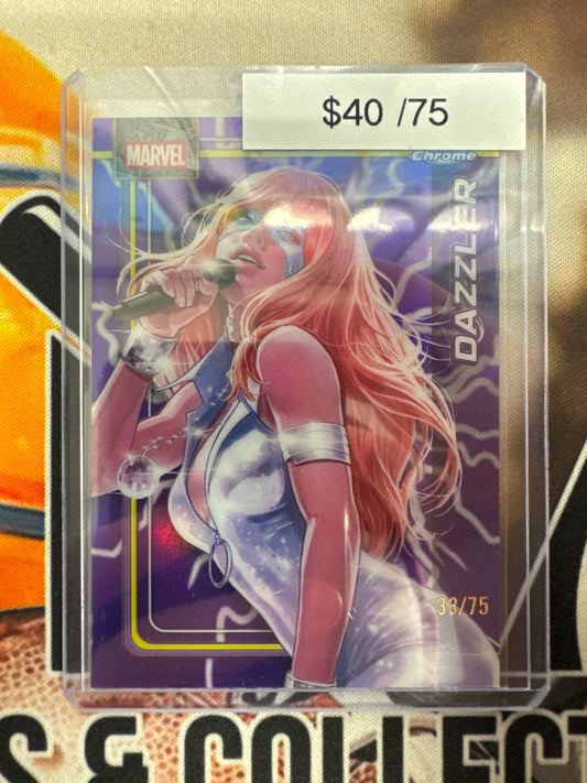 2026 Topps Chrome Marvel Dazzler Storm’s Purple Lightning Refractor /75