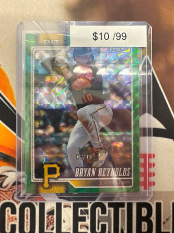 2026 Topps Chrome MLB Bryan Reynolds Green Geometric Refractor /99