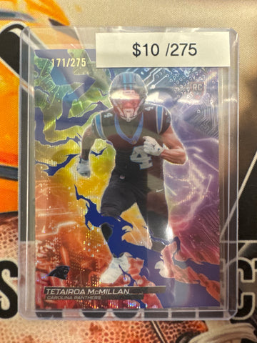 2026 Topps Finest NFL Tetairoa McMillan Rookie Circuit Breakers Navy Surge Refractor /275