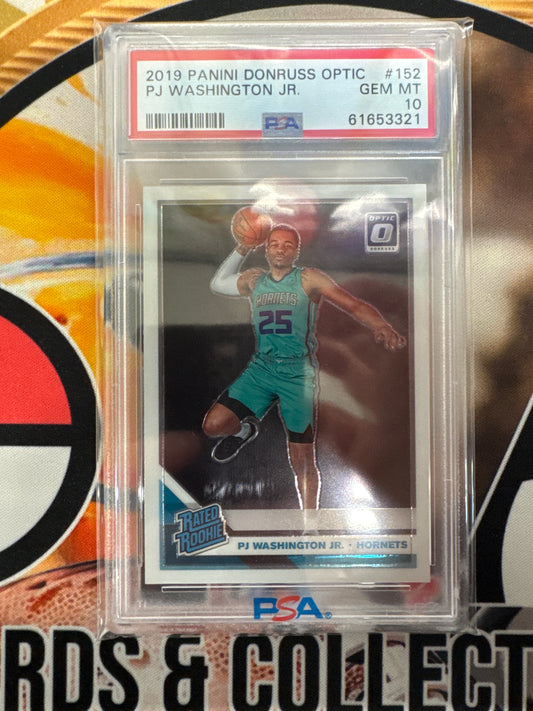 2019 Panini Donruss Optic NBA PJ Washington Jr. Rated Rookie PSA 10