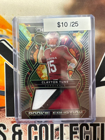 2023 Panini Obsidian NFL Clayton Tune Rookie Jumbo Patch /25