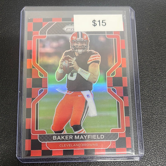 2021 NFL Prizm Baker Mayfield Black Red Checkerboard