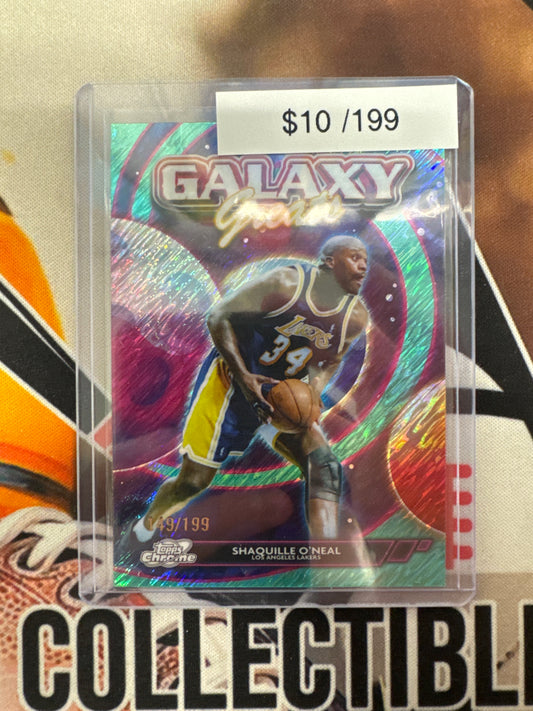 2026 Topps Chrome Cosmic NBA Shaquille O’Neal Galaxy Greats Aqua Shimmer Refractor /199