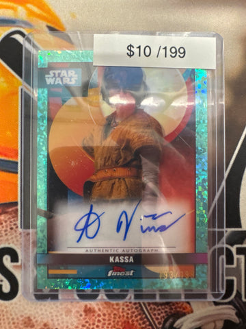 2025 Topps Finest Star Wars Antonio Vina As Kassa Aqua Mini Diamond Refractor /199