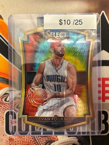 2015-16 Panini Select Basketball Evan Fournier Tie-Dye Die-Cut Prizm /25