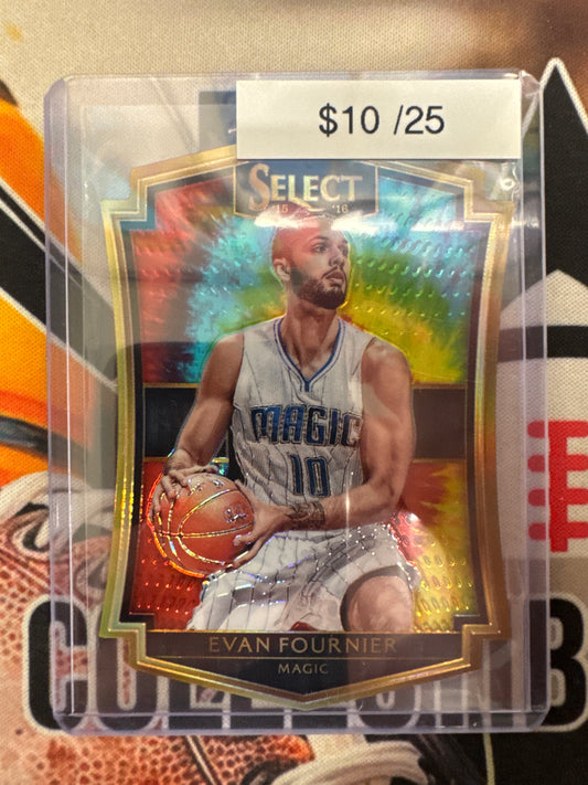 2015-16 Panini Select Basketball Evan Fournier Tie-Dye Die-Cut Prizm /25