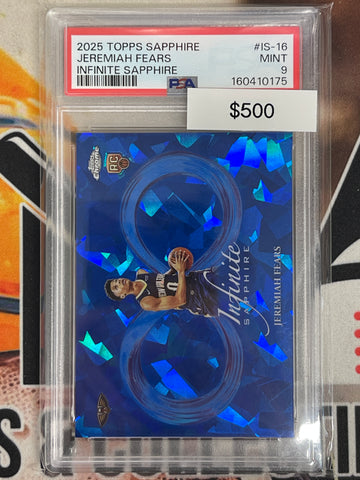 2025-26 Topps Chrome Sapphire Basketball Jeremiah Fears Infinite Sapphire PSA 9