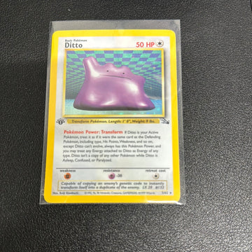 Pokemon Ditto holo fossil 3/62 1st edition