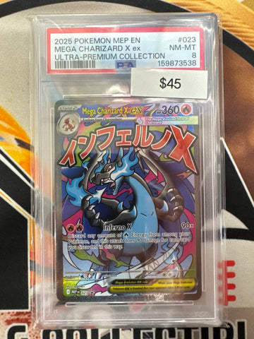 Pokemon Mega Charizard X ex MEP 023 PSA 8