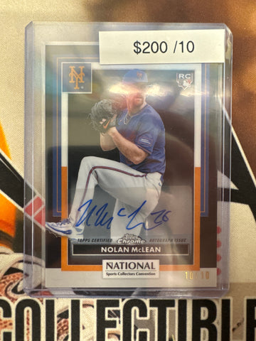 2026 Topps Chrome MLB X The National Nolan McLean Rookie Autograph Black Refractor /10