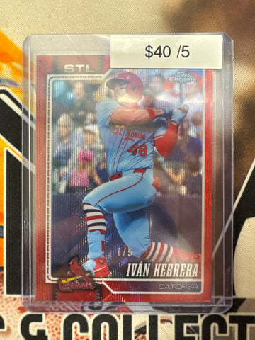 2026 Topps Chrome MLB Ivan Herrera Red Wave Refractor /5