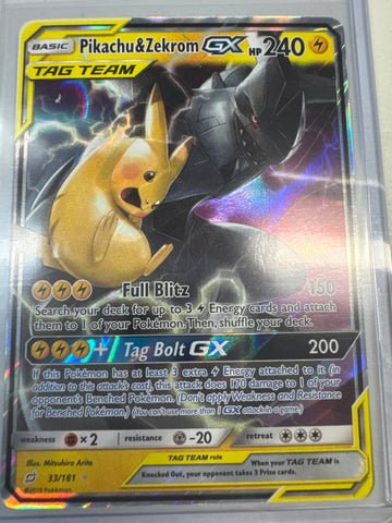 Pokemon Pikachu & Zekrom GX 33/181 Team Up LP