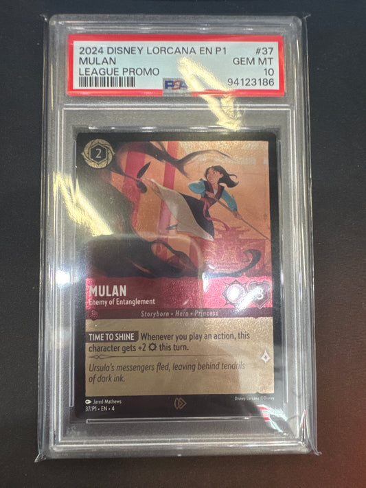 2024 Disney Lorcana En P1 Mulan League Promo 37/P1 PSA 10