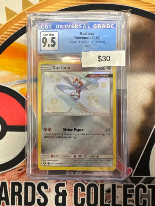 2019 Pokémon Kartana Hidden Fates Holo SV33/SV94 CGC 9.5