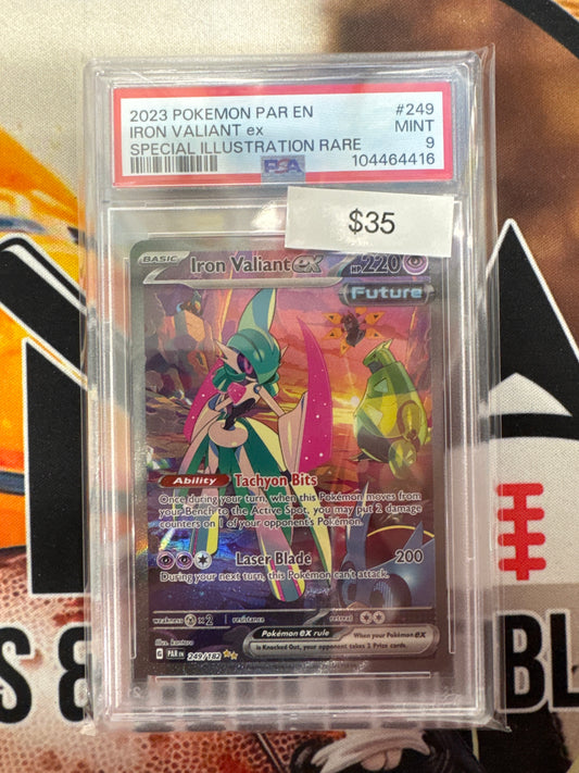 2023 Pokémon Paradox Rift Iron Valiant Ex 249/182 Special Illustration Rare PSA 9