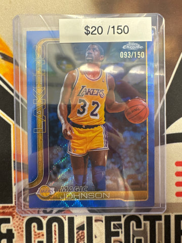 2026 Topps Chrome NBA Update Magic Johnson Blue Wave Refractor /150