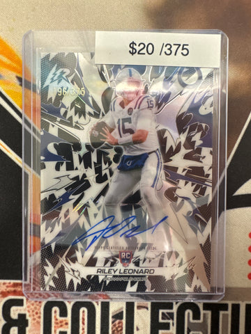 2026 Topps Resurgence NFL Riley Leonard Black & White Autograph Surge Refractor /375